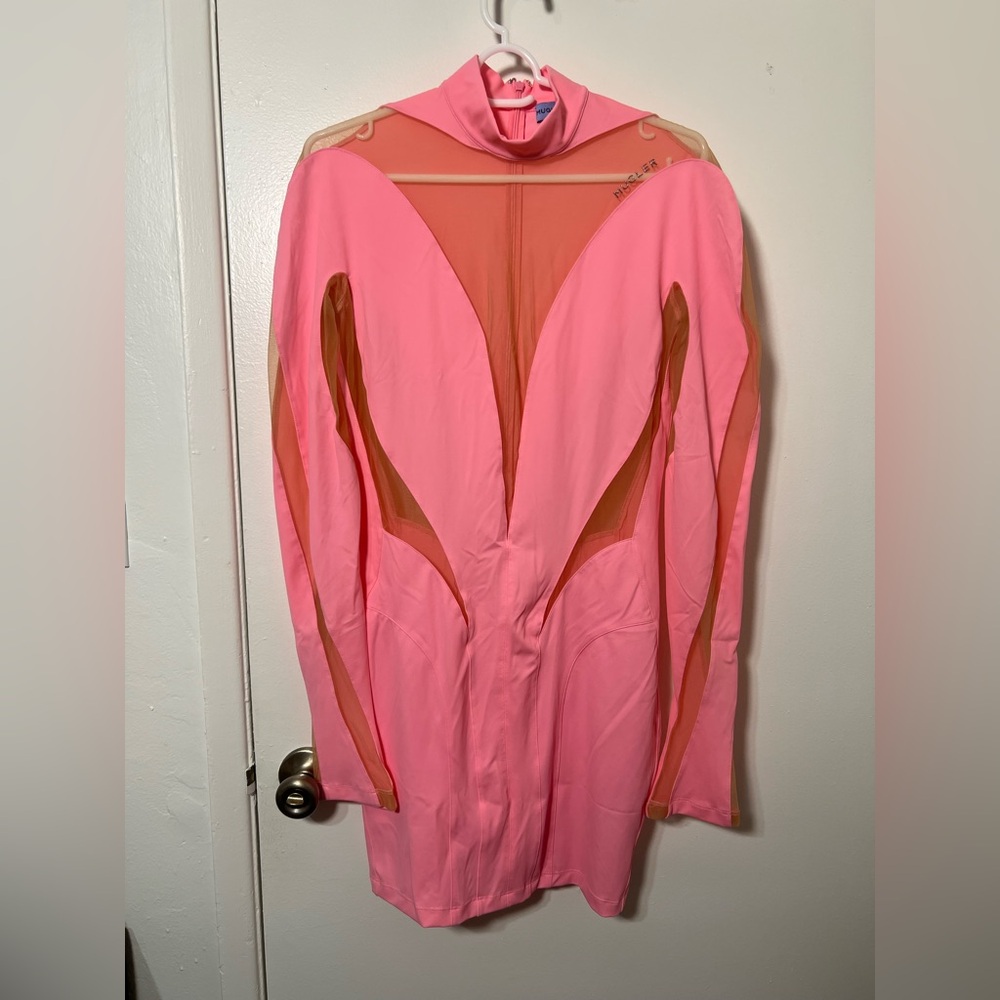 Mugler x HM Pink Cut-Out Long Sleeve Dress - Picture 6 of 8